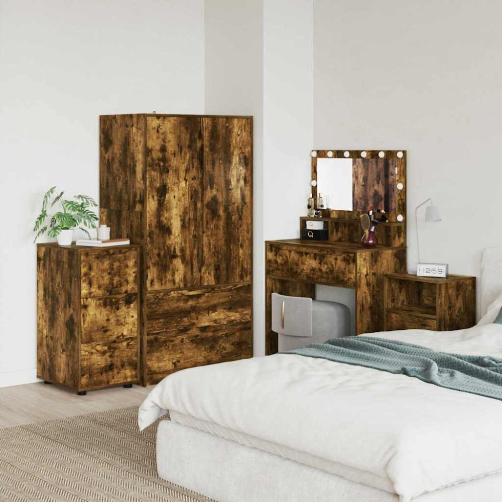 Produktbild för Förvaringsskåp Rökt ek 40 x 48 x 81 cm Konstruerat trä