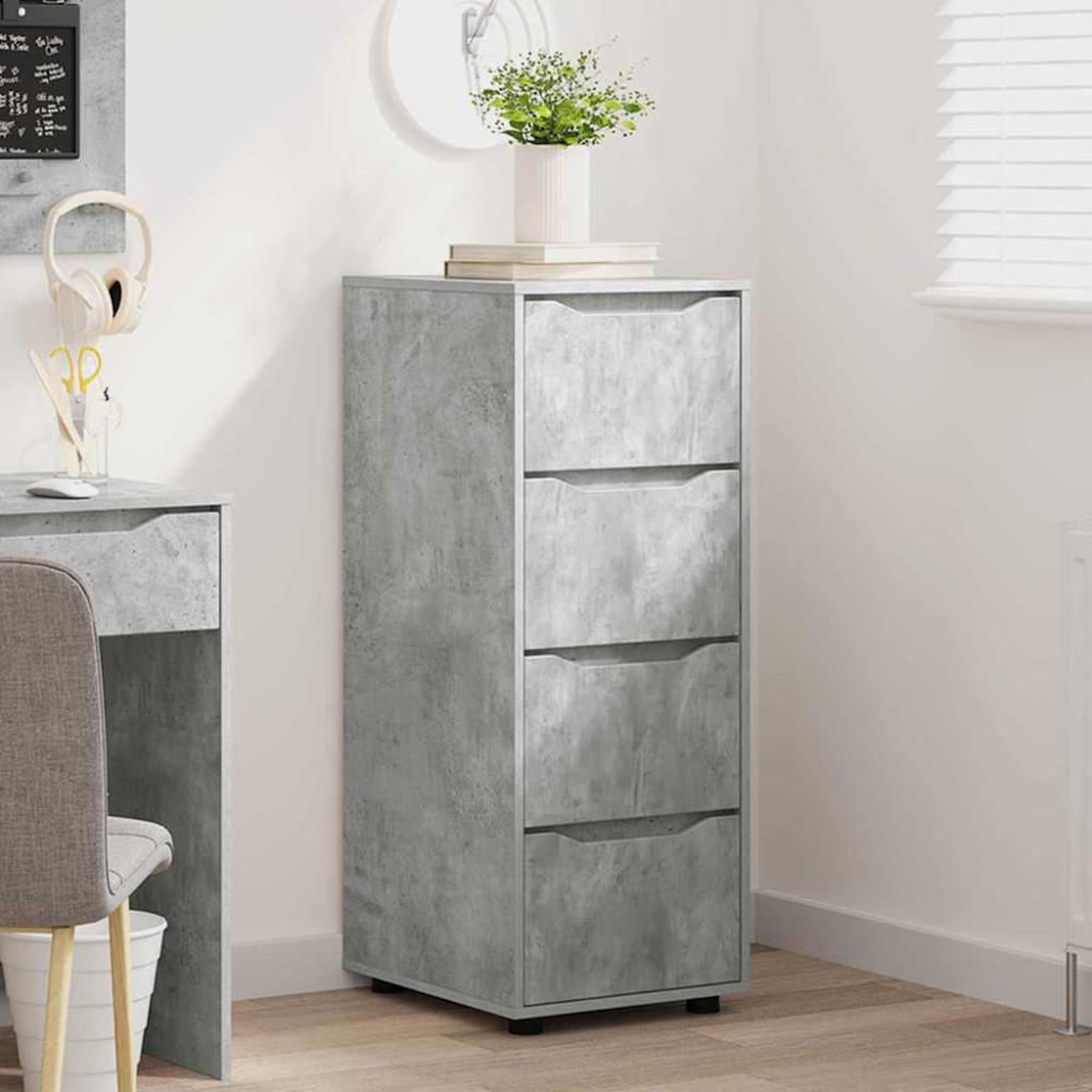 Produktbild för Förvaringsskåp Betonggrå 40 x 48 x 105 cm Konstruerat trä