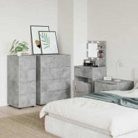 Produktbild för Förvaringsskåp Betonggrå 40 x 48 x 105 cm Konstruerat trä