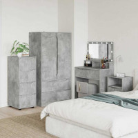 Produktbild för Förvaringsskåp Betonggrå 40 x 48 x 105 cm Konstruerat trä