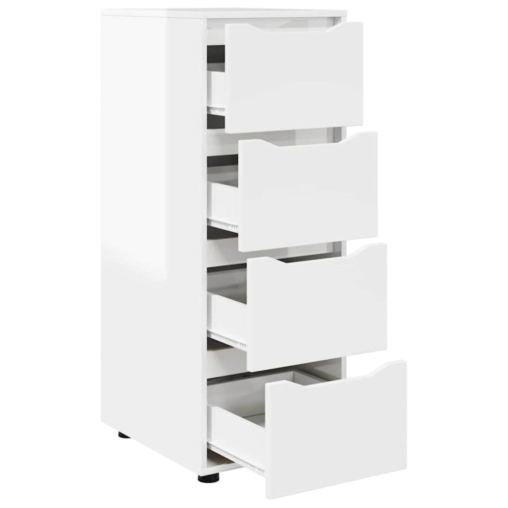 Produktbild för Förvaringsskåp Högblanka vita 40 x 48 x 105 cm Konstruerat trä