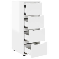 Produktbild för Förvaringsskåp Högblanka vita 40 x 48 x 105 cm Konstruerat trä