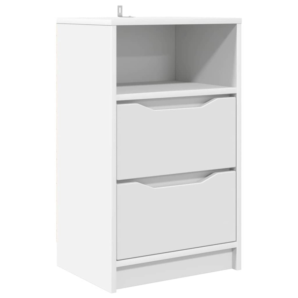 Produktbild för Sängbord med låda Vit 40 x 30 x 467 cm Konstruerat trä