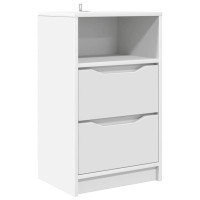 Produktbild för Sängbord med låda Vit 40 x 30 x 467 cm Konstruerat trä
