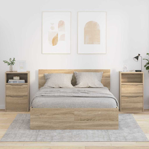 vidaXL Sängbord 2 pcs Sonoma-ek 40 x 30 x 467 cm Konstruerat trä