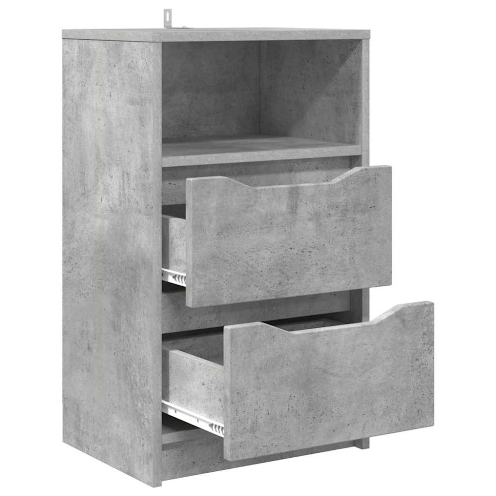 Produktbild för Sängbord med låda Betonggrå 40 x 30 x 467 cm Konstruerat trä