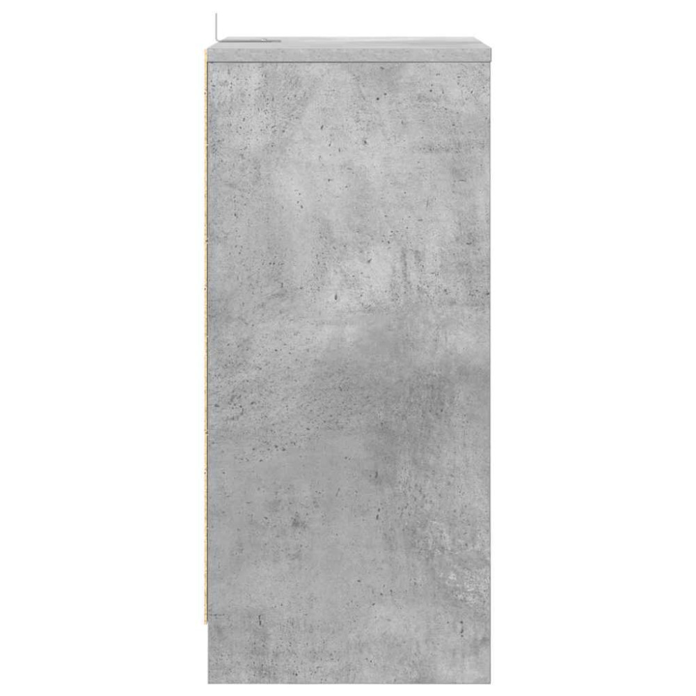 Produktbild för Sängbord med låda Betonggrå 40 x 30 x 467 cm Konstruerat trä