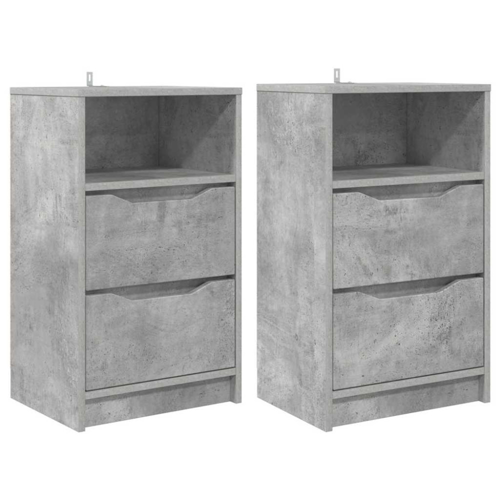 Produktbild för Sängbord 2 pcs Betonggrå 40 x 30 x 467 cm Konstruerat trä