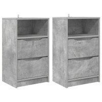 Produktbild för Sängbord 2 pcs Betonggrå 40 x 30 x 467 cm Konstruerat trä