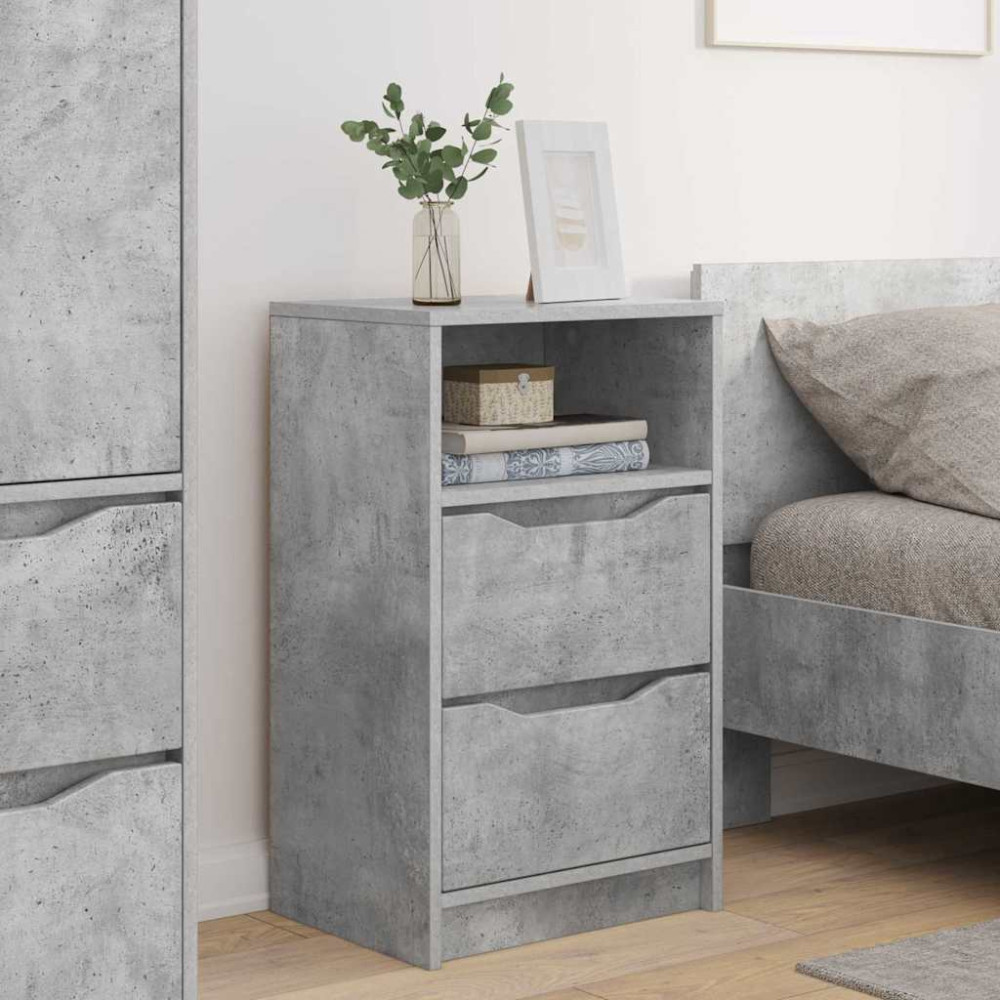 Produktbild för Sängbord 2 pcs Betonggrå 40 x 30 x 467 cm Konstruerat trä