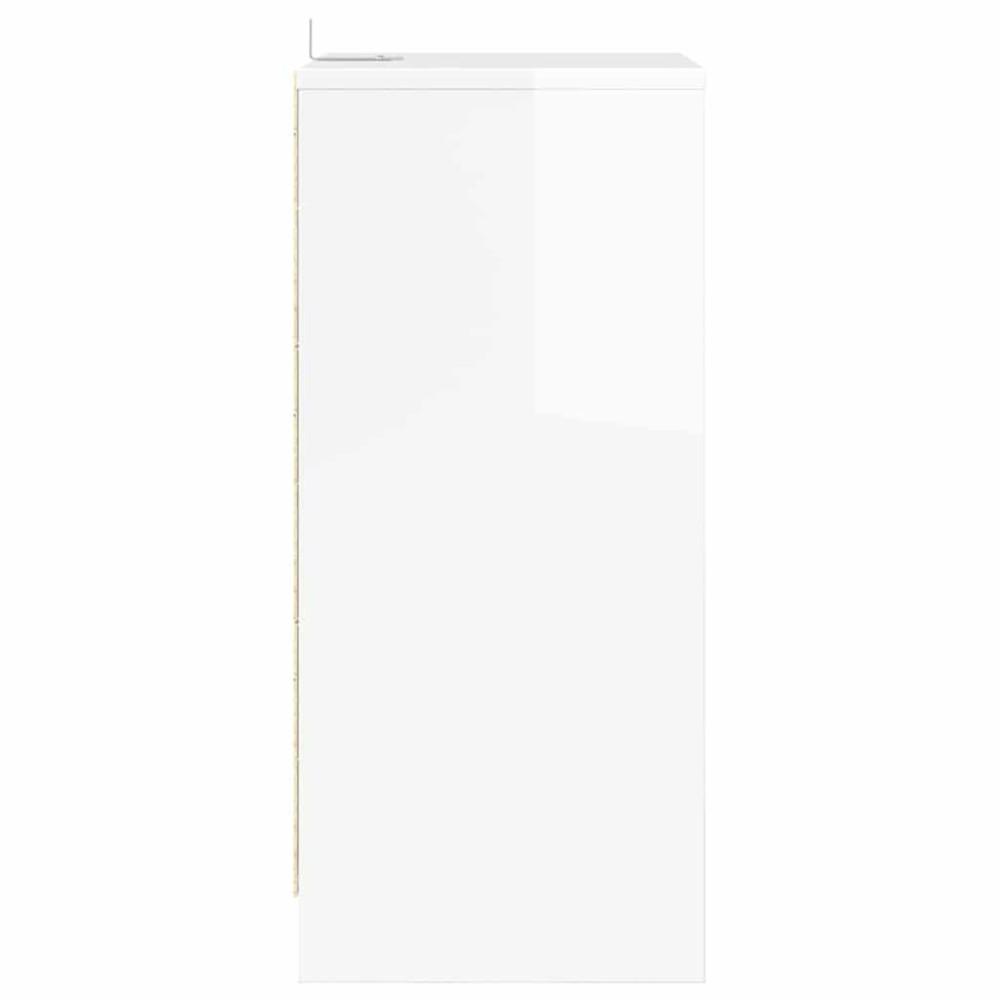 Produktbild för Sängbord Högblanka vita 40 x 30 x 467 cm Konstruerat trä