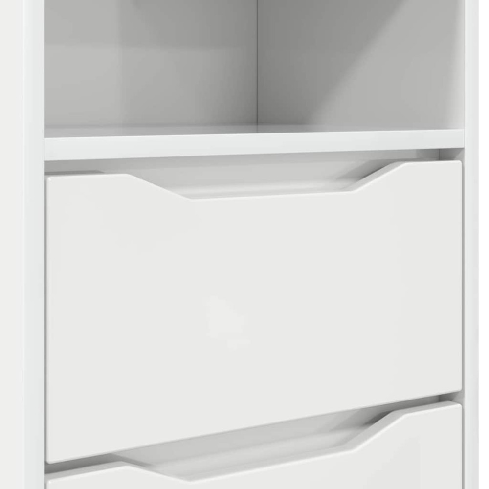 Produktbild för Sängbord Högblanka vita 40 x 30 x 467 cm Konstruerat trä