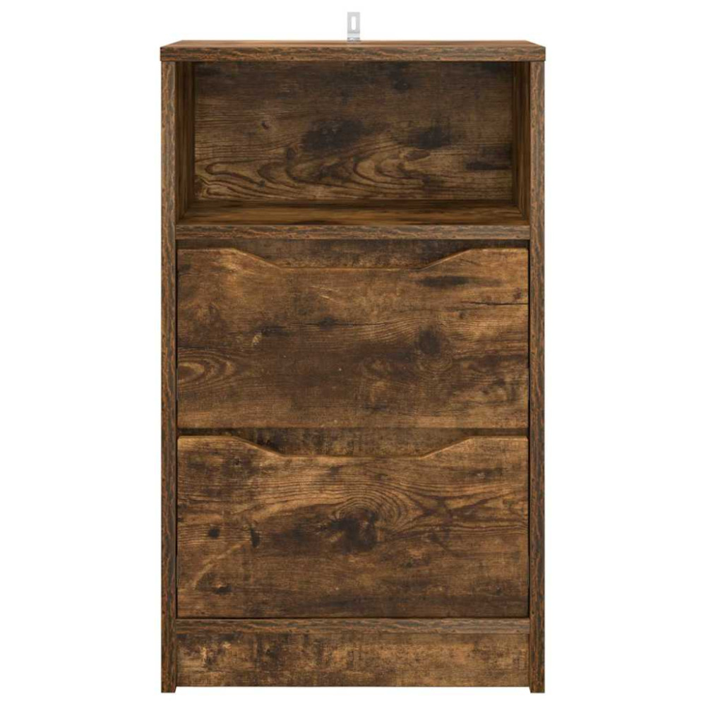 Produktbild för Sängbord med låda Rökt ek 40 x 30 x 467 cm Konstruerat trä