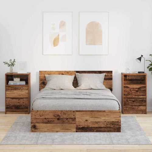 vidaXL Sängbord 2 pcs Gammalt trä 40 x 30 x 467 cm Konstruerat trä