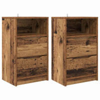Produktbild för Sängbord 2 pcs Gammalt trä 40 x 30 x 467 cm Konstruerat trä