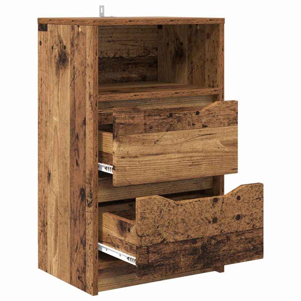 Produktbild för Sängbord 2 pcs Gammalt trä 40 x 30 x 467 cm Konstruerat trä