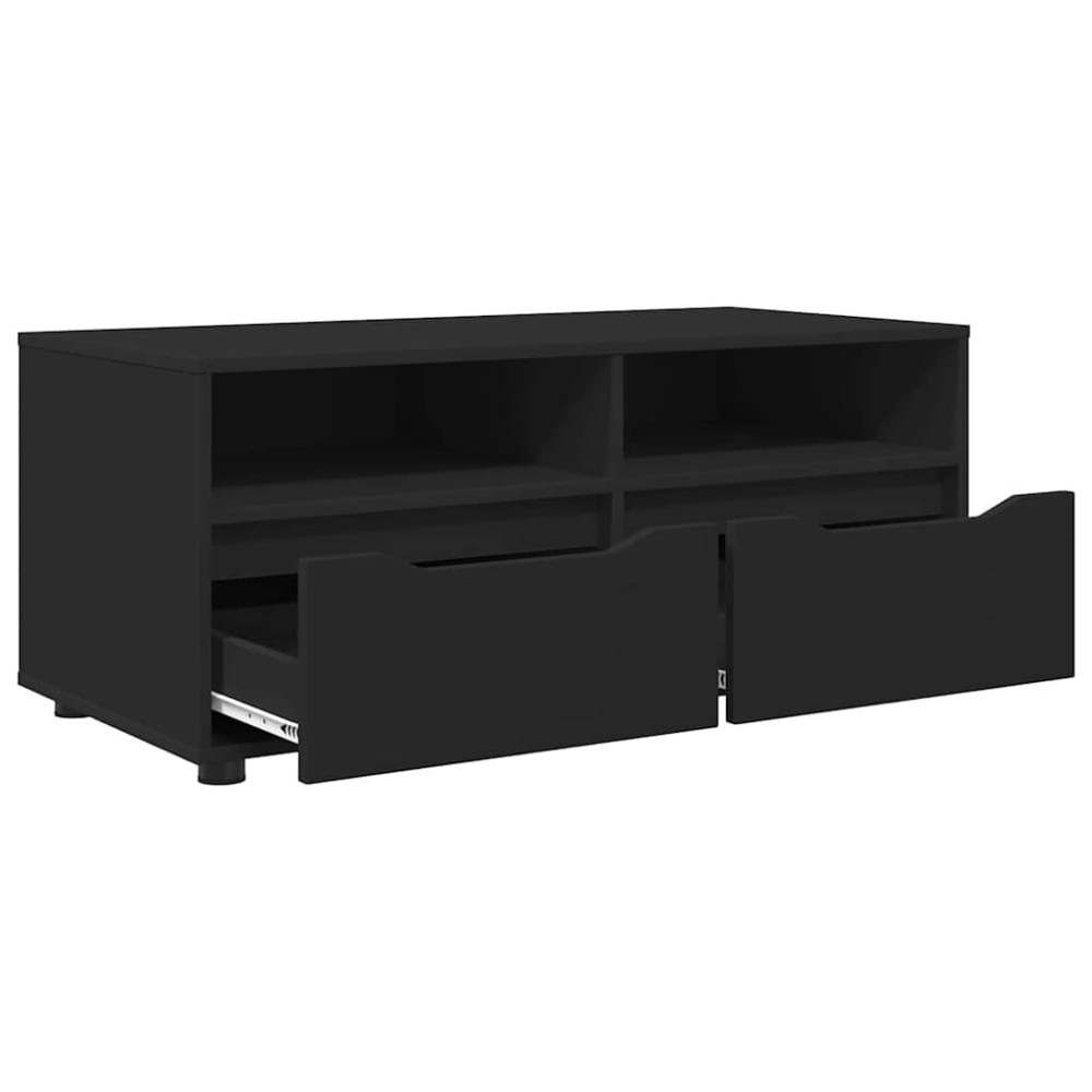 Produktbild för TV-skåp med låda Svart 100 x 48 x 43 cm Konstruerat trä