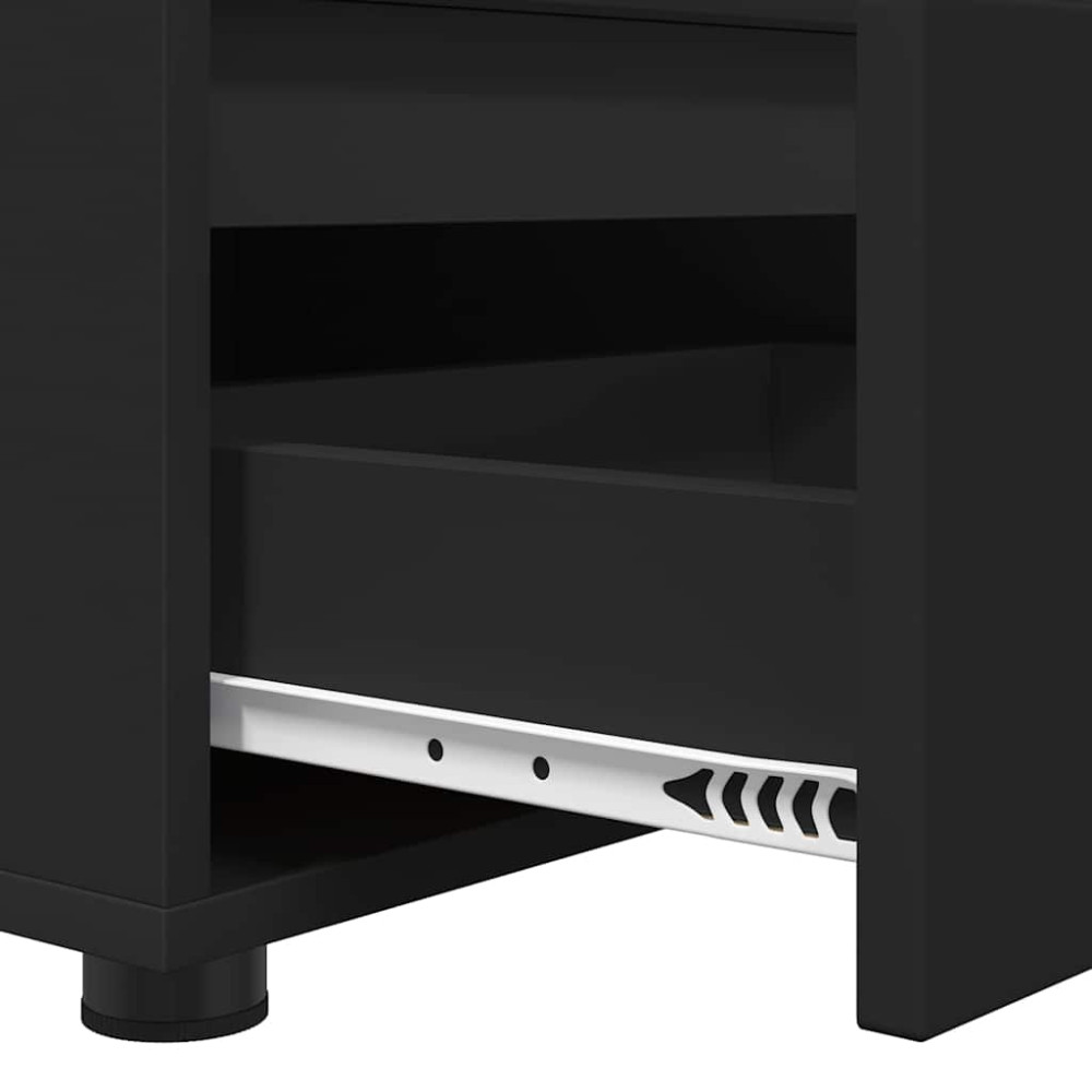 Produktbild för TV-skåp med låda Svart 100 x 48 x 43 cm Konstruerat trä