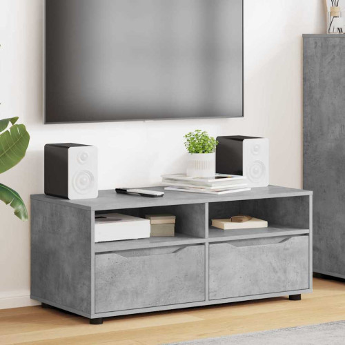 vidaXL TV-skåp med låda Betonggrå 100 x 48 x 43 cm Konstruerat trä