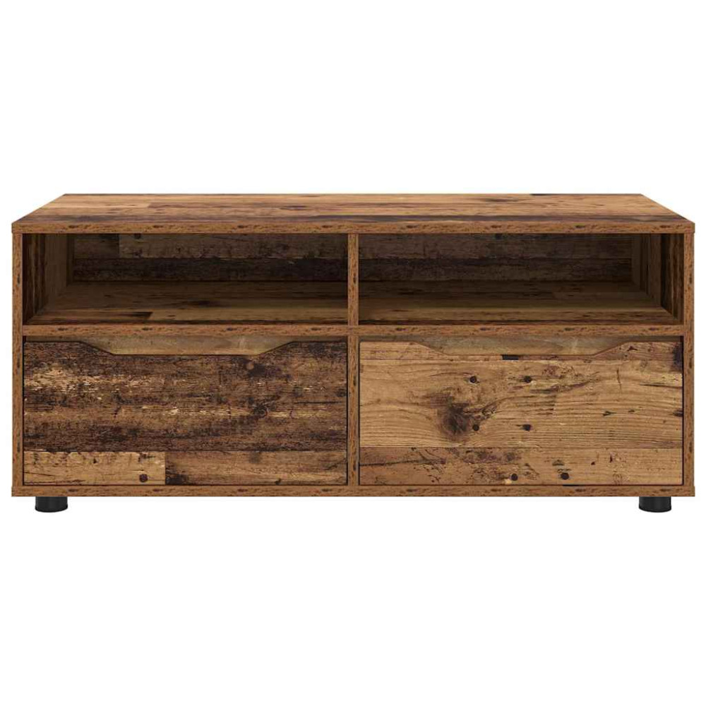 Produktbild för TV-skåp med låda Gammalt trä 100 x 48 x 43 cm Konstruerat trä