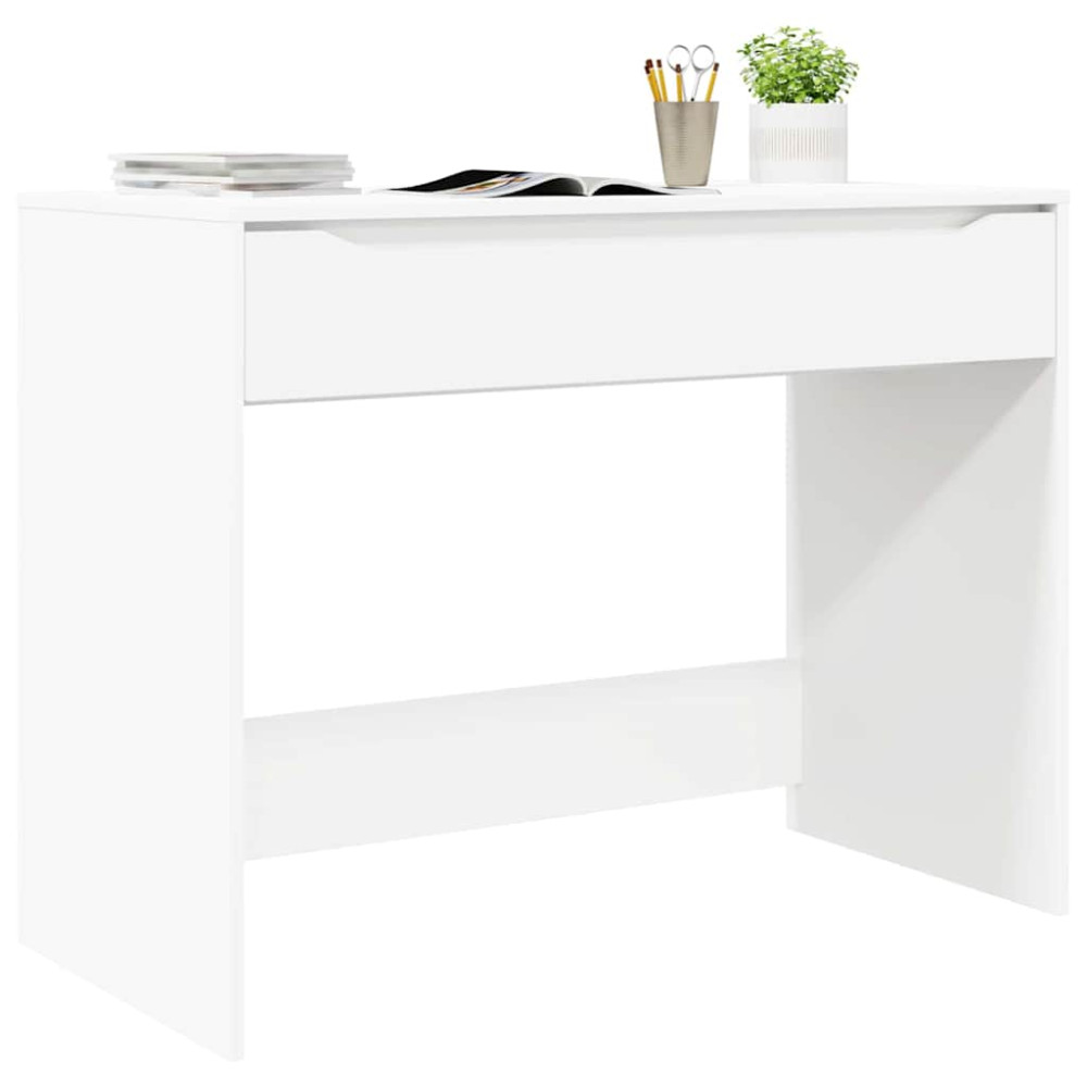 Produktbild för Skrivbord med låda Vit 100 x 50 x 78 cm Konstruerat trä