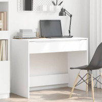 Produktbild för Skrivbord med låda Vit 100 x 50 x 78 cm Konstruerat trä