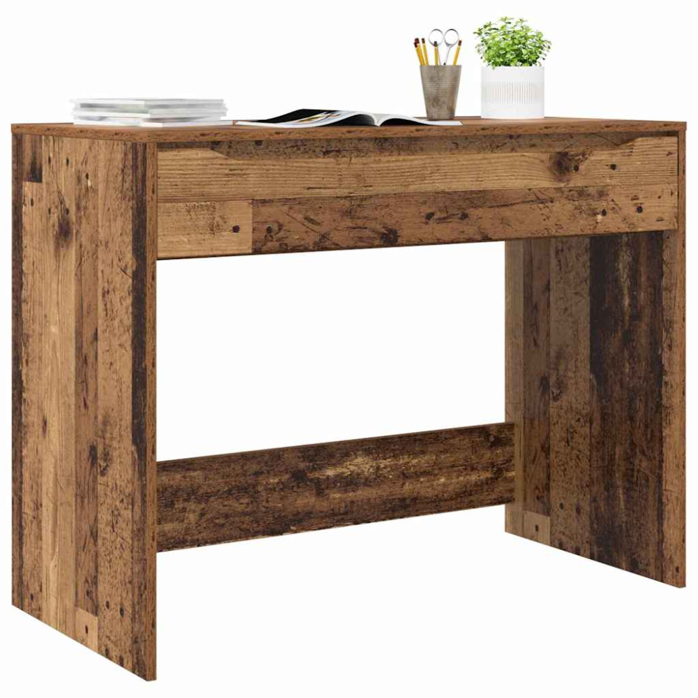 Produktbild för Skrivbord med låda Gammalt trä 100 x 50 x 78 cm Konstruerat trä