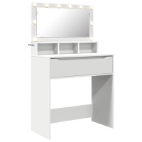 Produktbild för Sängrum Smyckesbord Vit 80 x 39,6 x 135 cm Konstruerat trä