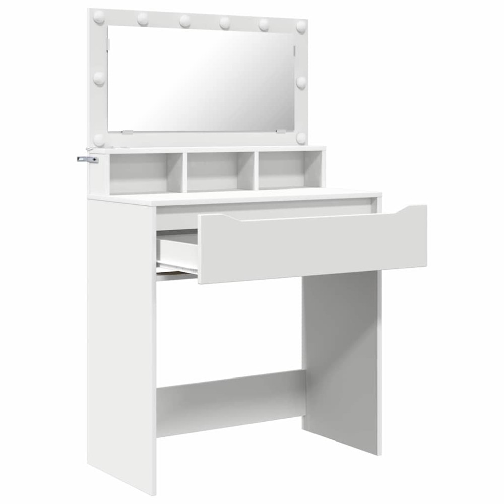 Produktbild för Sängrum Smyckesbord Vit 80 x 39,6 x 135 cm Konstruerat trä
