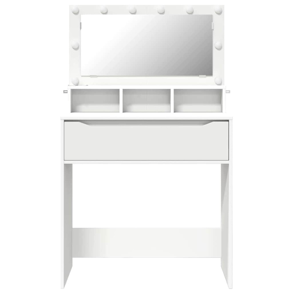 Produktbild för Sängrum Smyckesbord Vit 80 x 39,6 x 135 cm Konstruerat trä