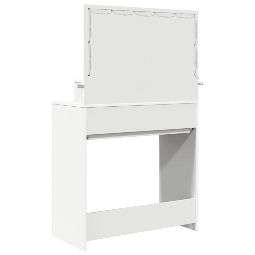 Produktbild för Sängrum Smyckesbord Vit 80 x 39,6 x 135 cm Konstruerat trä
