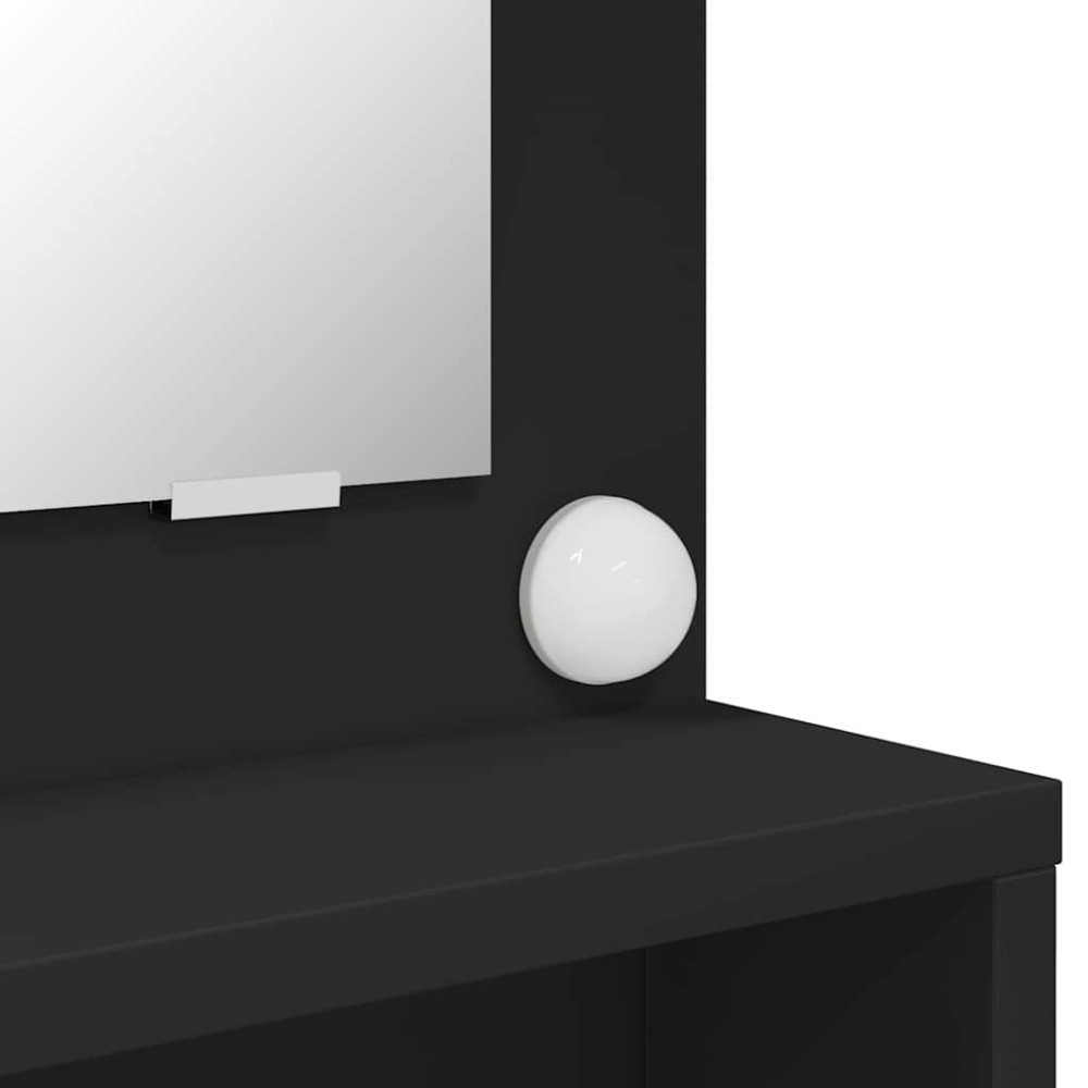 Produktbild för Sängrum Smyckesbord Svart 80 x 39,6 x 135 cm Konstruerat trä