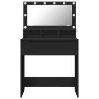 Produktbild för Sängrum Smyckesbord Svart 80 x 39,6 x 135 cm Konstruerat trä