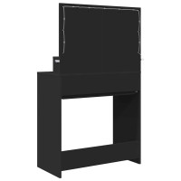 Produktbild för Sängrum Smyckesbord Svart 80 x 39,6 x 135 cm Konstruerat trä