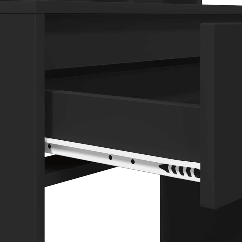 Produktbild för Sängrum Smyckesbord Svart 80 x 39,6 x 135 cm Konstruerat trä