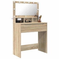 Produktbild för Sängrum Smyckesbord med låda Sonoma-ek 80 x 39,6 x 135 cm