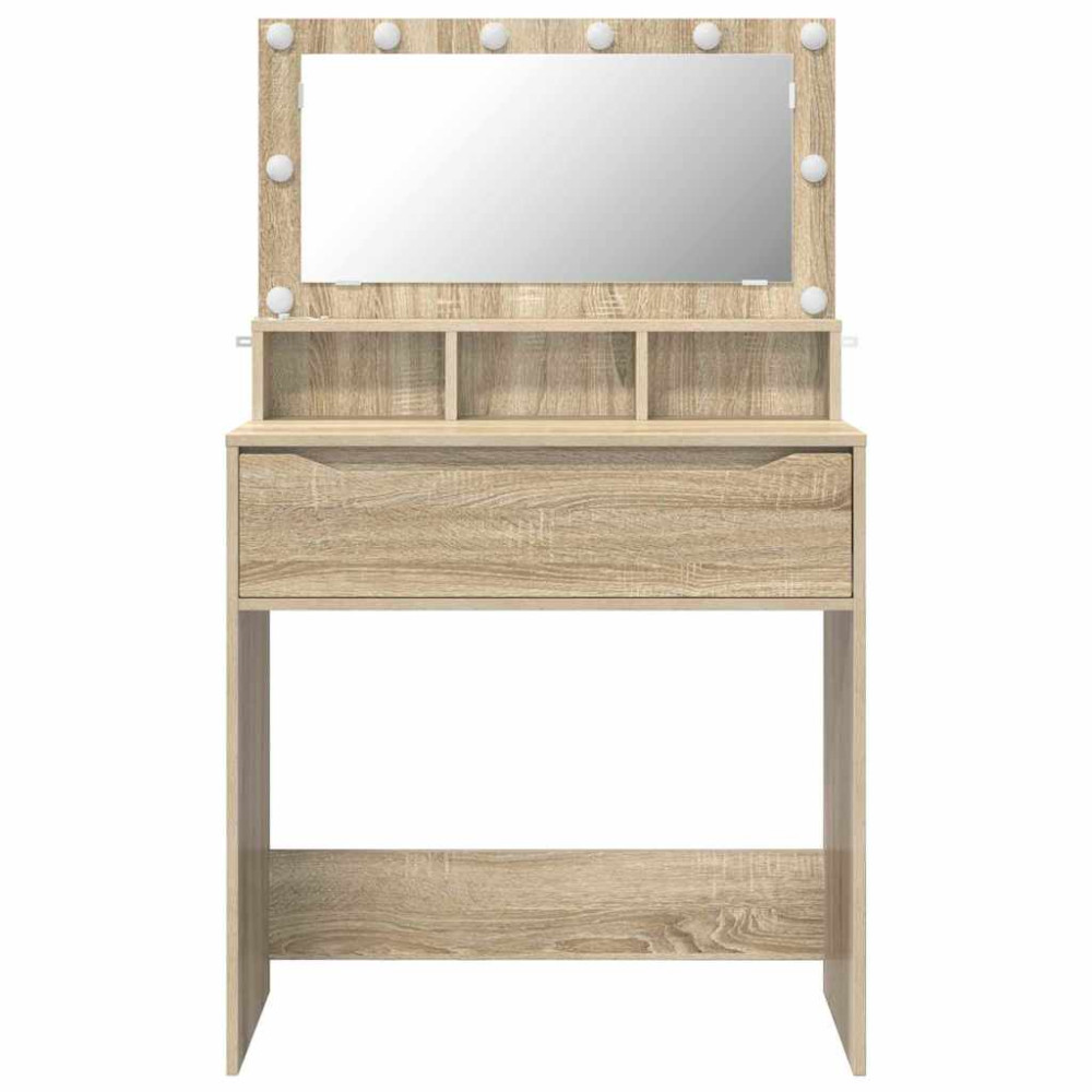 Produktbild för Sängrum Smyckesbord med låda Sonoma-ek 80 x 39,6 x 135 cm