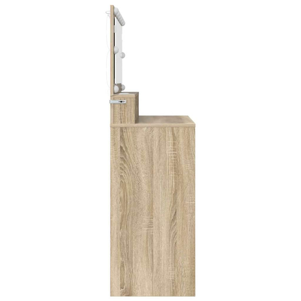 Produktbild för Sängrum Smyckesbord med låda Sonoma-ek 80 x 39,6 x 135 cm