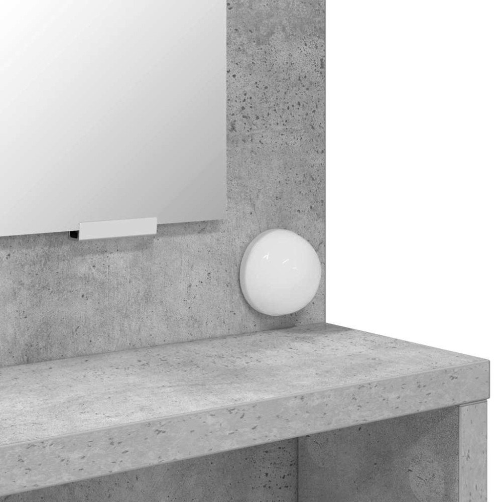 Produktbild för Sängrum Smyckesbord med låda Betonggrå 80 x 39,6 x 135 cm