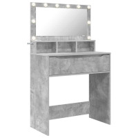 Produktbild för Sängrum Smyckesbord med låda Betonggrå 80 x 39,6 x 135 cm