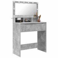 Produktbild för Sängrum Smyckesbord med låda Betonggrå 80 x 39,6 x 135 cm