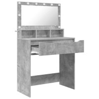 Produktbild för Sängrum Smyckesbord med låda Betonggrå 80 x 39,6 x 135 cm