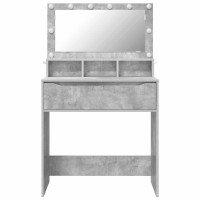 Produktbild för Sängrum Smyckesbord med låda Betonggrå 80 x 39,6 x 135 cm