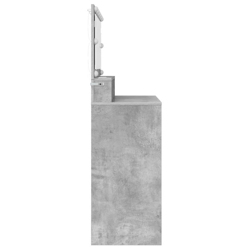 Produktbild för Sängrum Smyckesbord med låda Betonggrå 80 x 39,6 x 135 cm