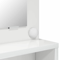 Produktbild för Sängrum Smyckesbord med låda Högblanka vita 80 x 39,6 x 135 cm