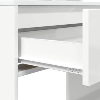 Produktbild för Sängrum Smyckesbord med låda Högblanka vita 80 x 39,6 x 135 cm