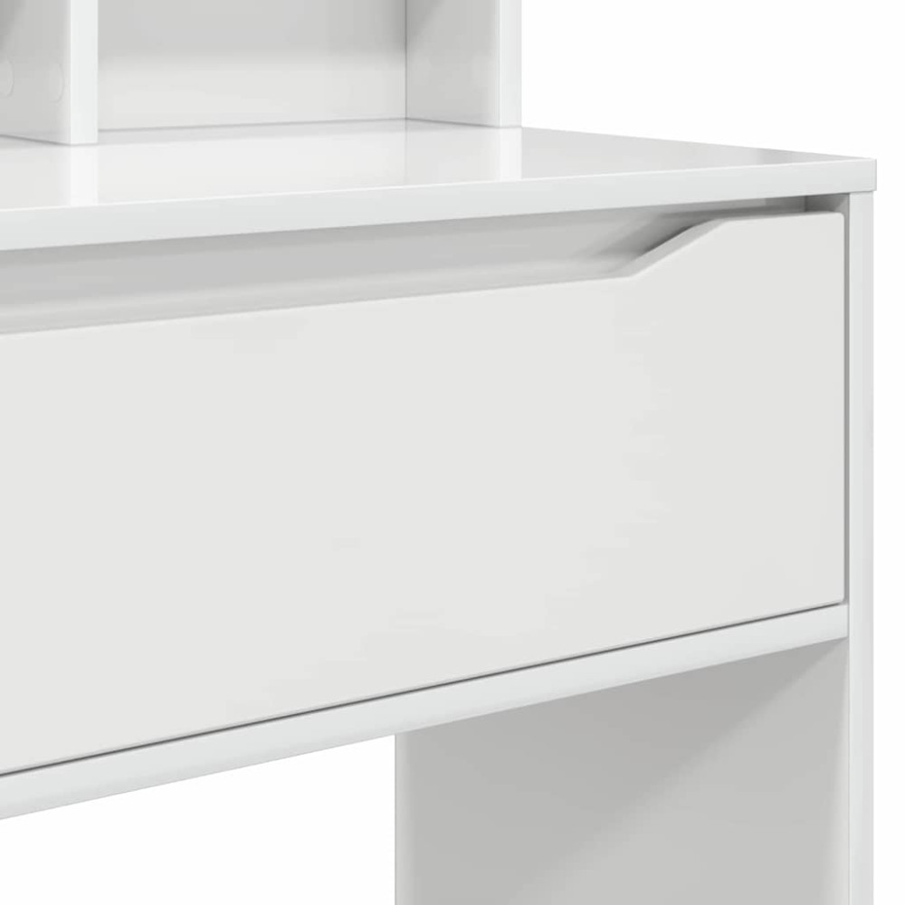 Produktbild för Sängrum Smyckesbord med låda Högblanka vita 80 x 39,6 x 135 cm