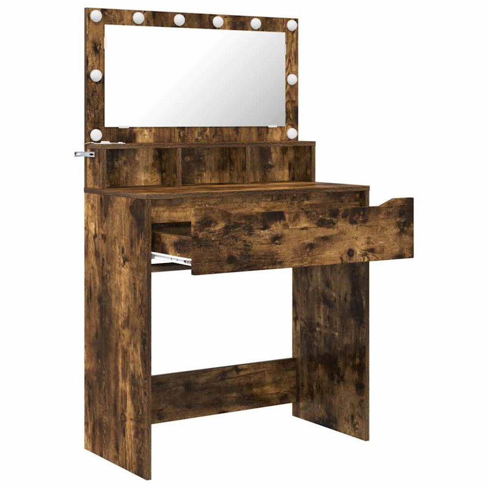 Produktbild för Sängrum Smyckesbord Rökt ek 80 x 39,6 x 135 cm Konstruerat trä