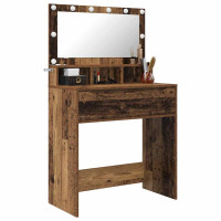 Produktbild för Sängrum Smyckesbord med låda Gammalt trä 80 x 39,6 x 135 cm