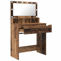 Produktbild för Sängrum Smyckesbord med låda Gammalt trä 80 x 39,6 x 135 cm